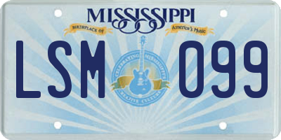 MS license plate LSM099