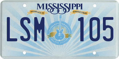 MS license plate LSM105