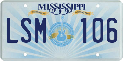 MS license plate LSM106