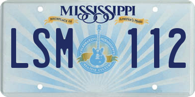 MS license plate LSM112