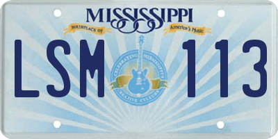 MS license plate LSM113