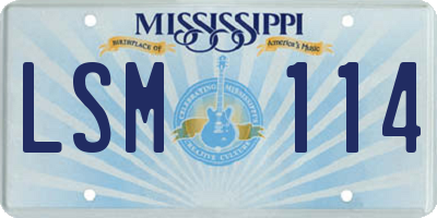 MS license plate LSM114