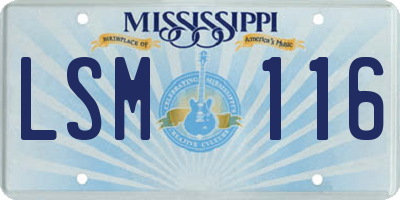 MS license plate LSM116