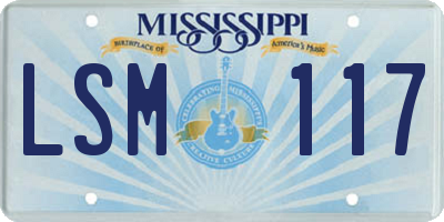 MS license plate LSM117