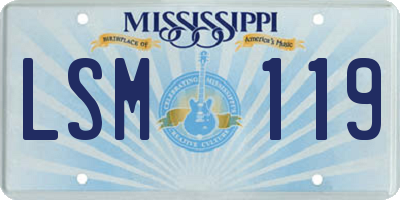 MS license plate LSM119