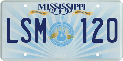 MS license plate LSM120