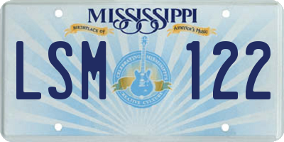 MS license plate LSM122