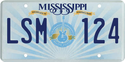 MS license plate LSM124