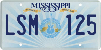 MS license plate LSM125