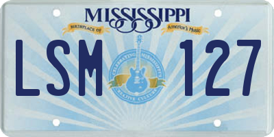 MS license plate LSM127
