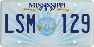 MS license plate LSM129