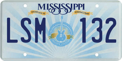 MS license plate LSM132