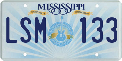 MS license plate LSM133