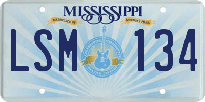 MS license plate LSM134