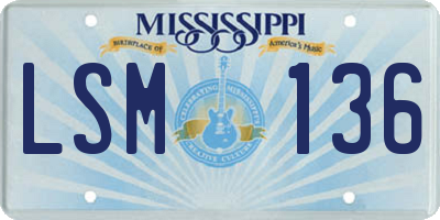 MS license plate LSM136