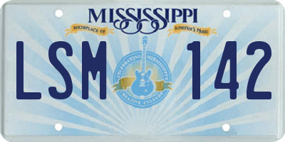 MS license plate LSM142