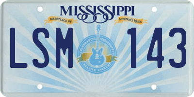 MS license plate LSM143