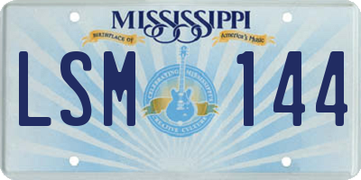 MS license plate LSM144