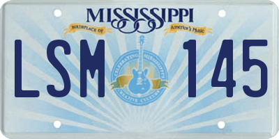 MS license plate LSM145
