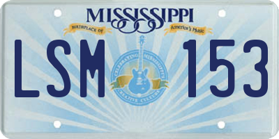 MS license plate LSM153