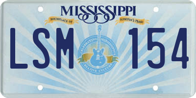 MS license plate LSM154