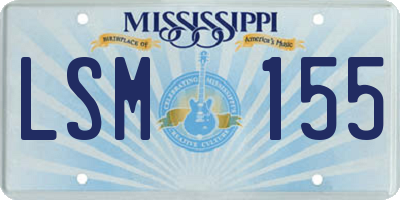 MS license plate LSM155