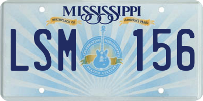 MS license plate LSM156
