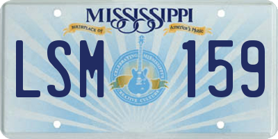 MS license plate LSM159