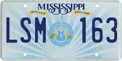 MS license plate LSM163
