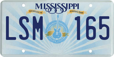 MS license plate LSM165