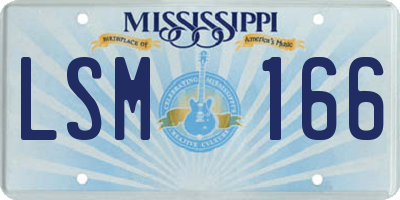 MS license plate LSM166