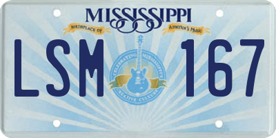 MS license plate LSM167