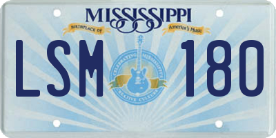 MS license plate LSM180