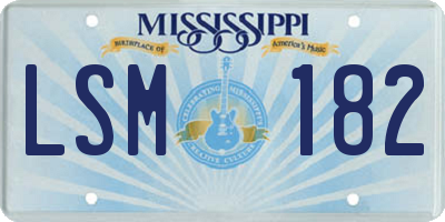 MS license plate LSM182