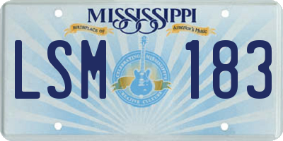 MS license plate LSM183