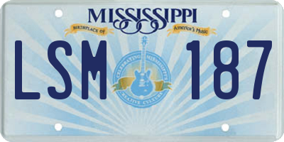 MS license plate LSM187