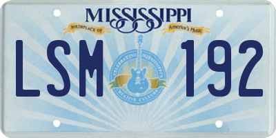 MS license plate LSM192