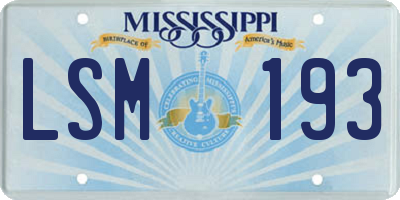 MS license plate LSM193