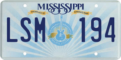 MS license plate LSM194