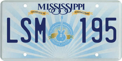 MS license plate LSM195