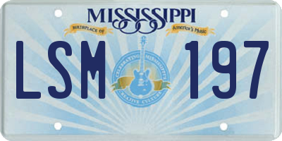 MS license plate LSM197
