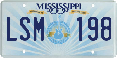 MS license plate LSM198