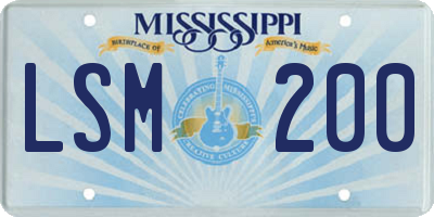 MS license plate LSM200