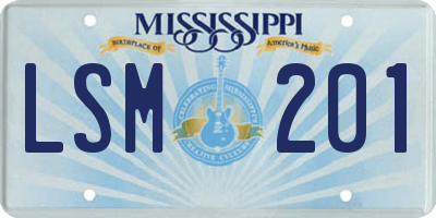 MS license plate LSM201
