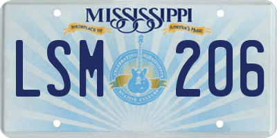 MS license plate LSM206