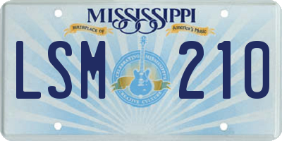 MS license plate LSM210