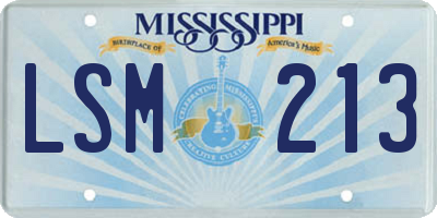 MS license plate LSM213