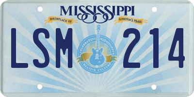 MS license plate LSM214