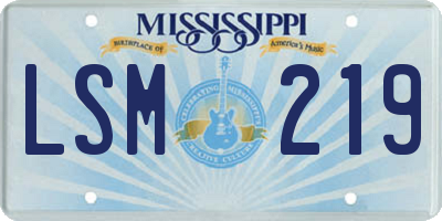 MS license plate LSM219