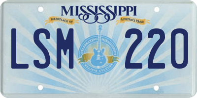 MS license plate LSM220